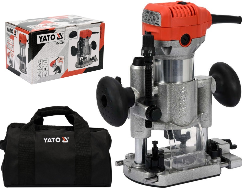 Frezarka krawędziowa WYCINARKA 6/8mm 710 W GÓRNOWRZECIONOWA DO DREWNA YATO Informacje dodatkowe regulacja obrotów