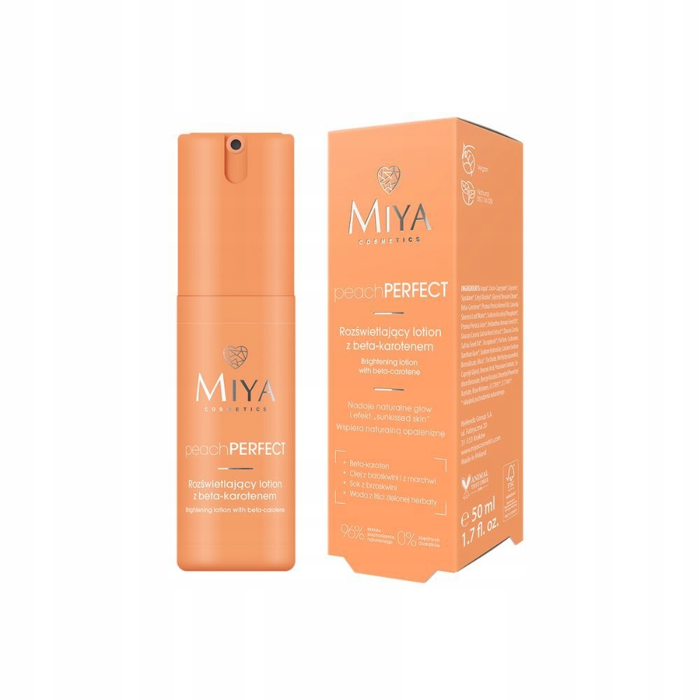 Miya Cosmetics peachPERFECT rozjasňující pleťové mléko 50 ml