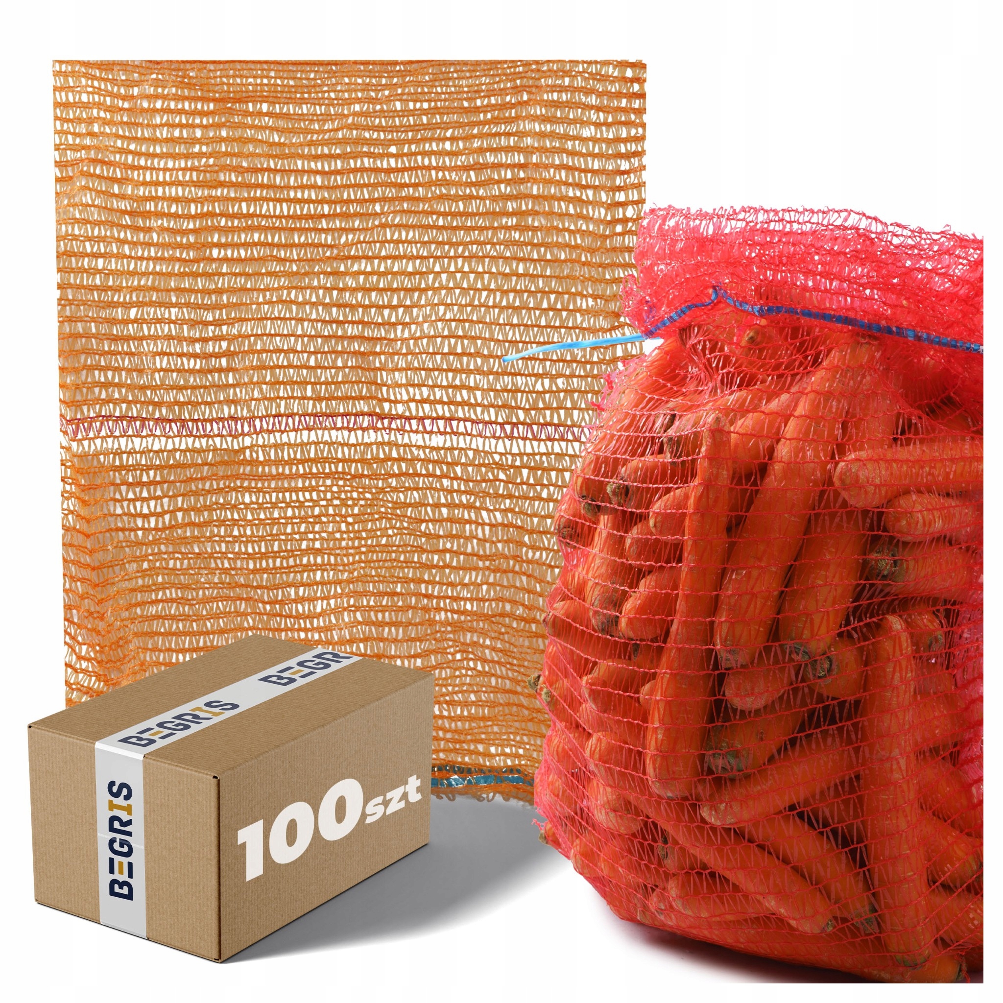 Oranžové Rašelinové Sáčky S Tažným Vakem 100 Ks, 50 Kg, 60 X 110