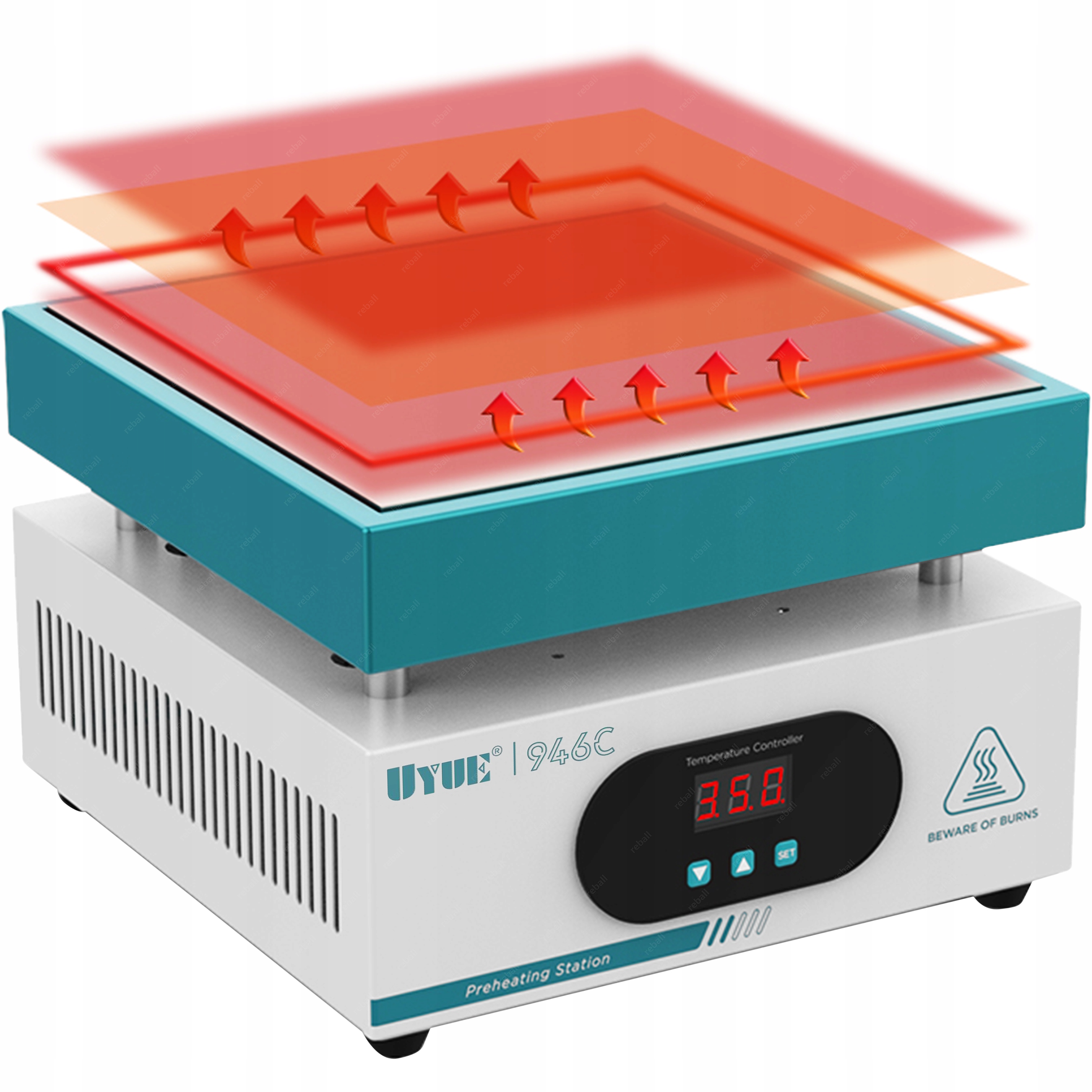 Ohřívač Pcb Bga Led LCD Hotplate Separátor 20x20 cm 946C 600W