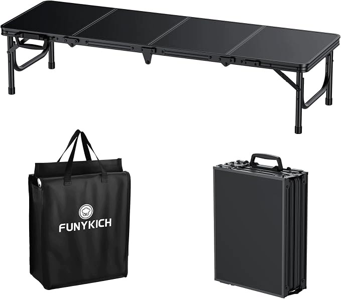Stół kempingowy składany Funykich 116x40x26 cm niski 30 kg