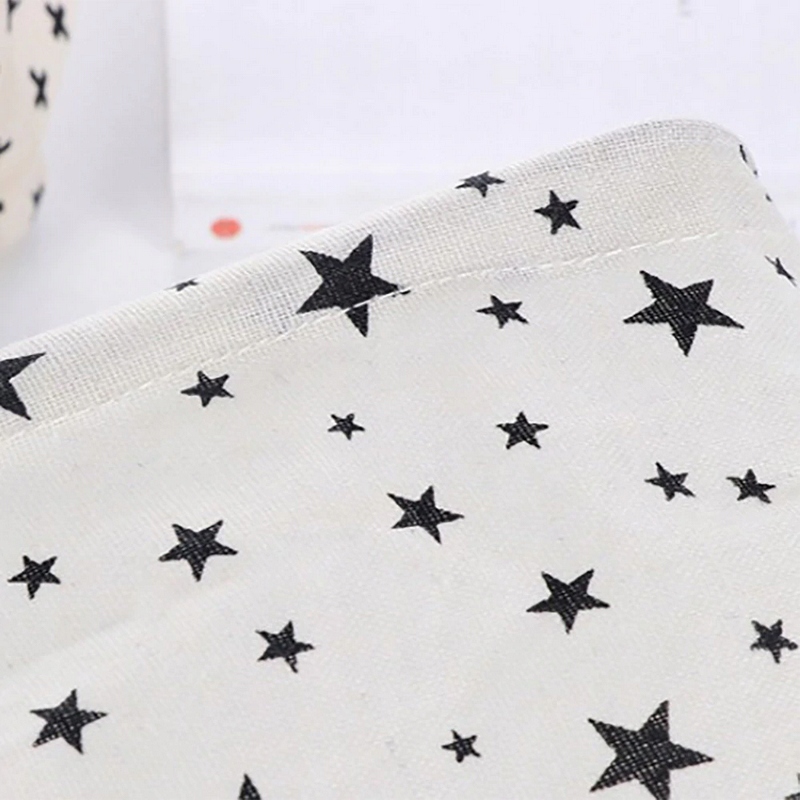 POJEMNIK PŁÓCIENNY KOSZYK Do Przechowywania Biały w Gwiazdki Wysokość mebla 20 cm