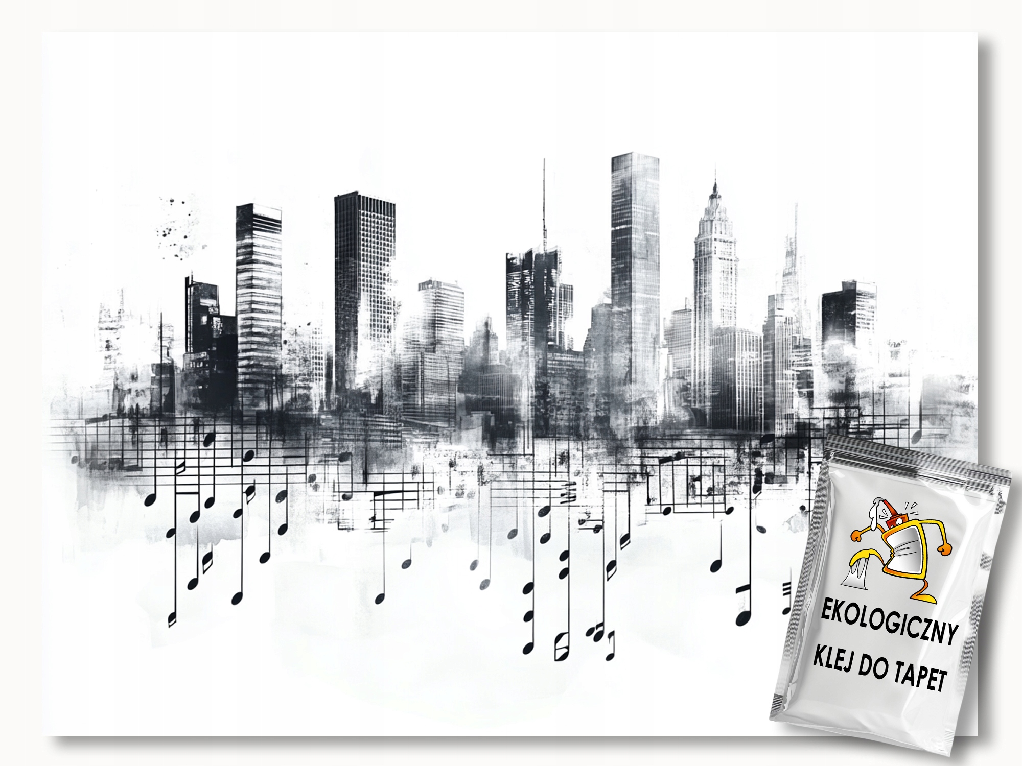 Fototapeta Flizelina Město Metropole Panorama Hudba Noty 208x146 130g