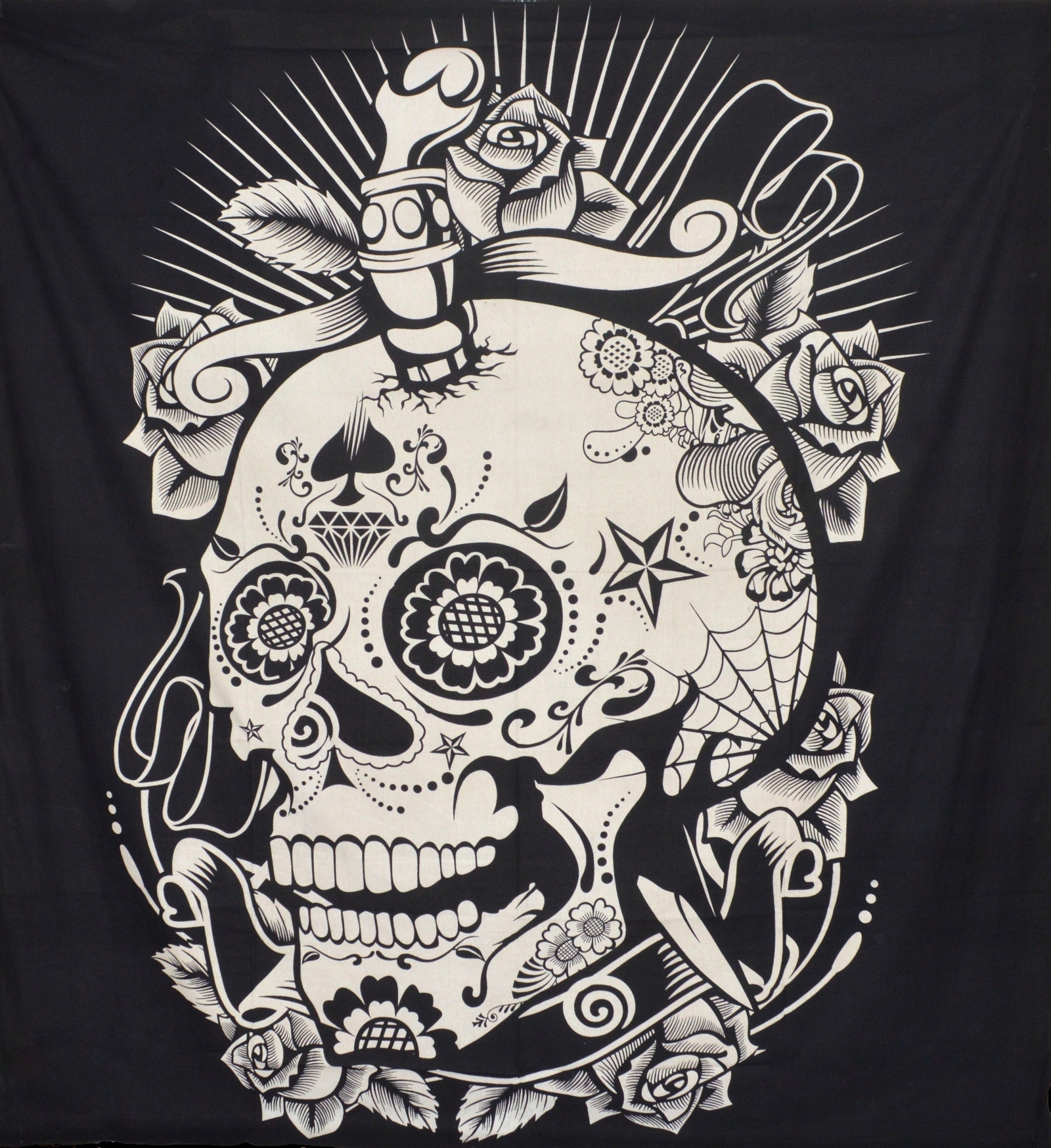 

Indyjska Narzuta XXL batik orient Czaszka bawełna