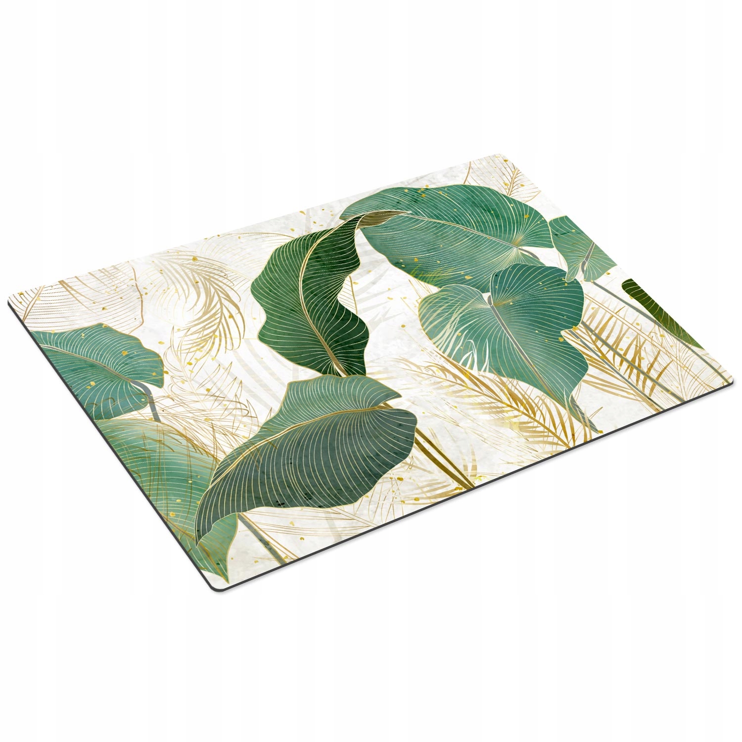 PODKŁADKA NA STÓŁ POD EKSPRES I KUBKI DO KAWY LIŚCIE PALMY ZIELONE 59x39cm