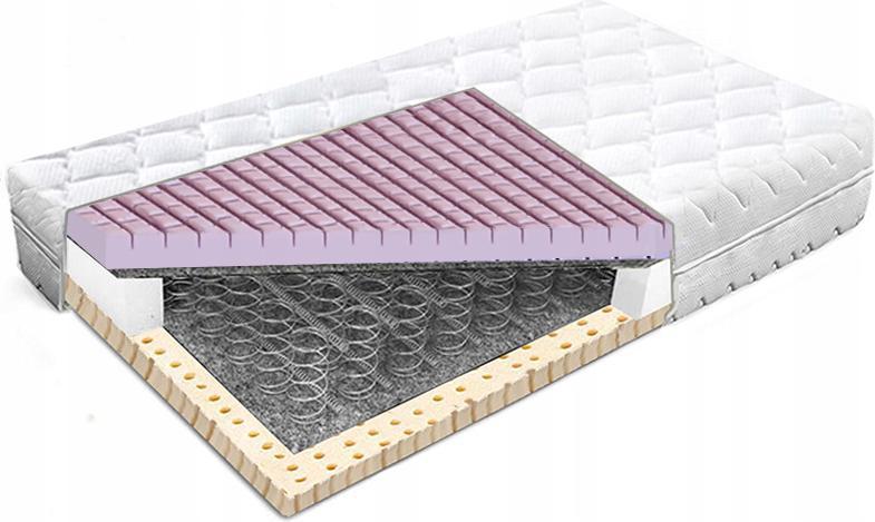 Materac sprężynowy 100x200 lateks kokos 27cm bonellowy antybakteryjny H2