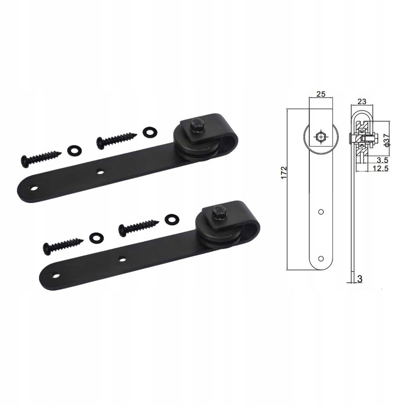 SYSTEM DRZWI PRZESUWNYCH MINI BARN DOOR LOFT 0,91M Długość prowadnicy 0.91 m