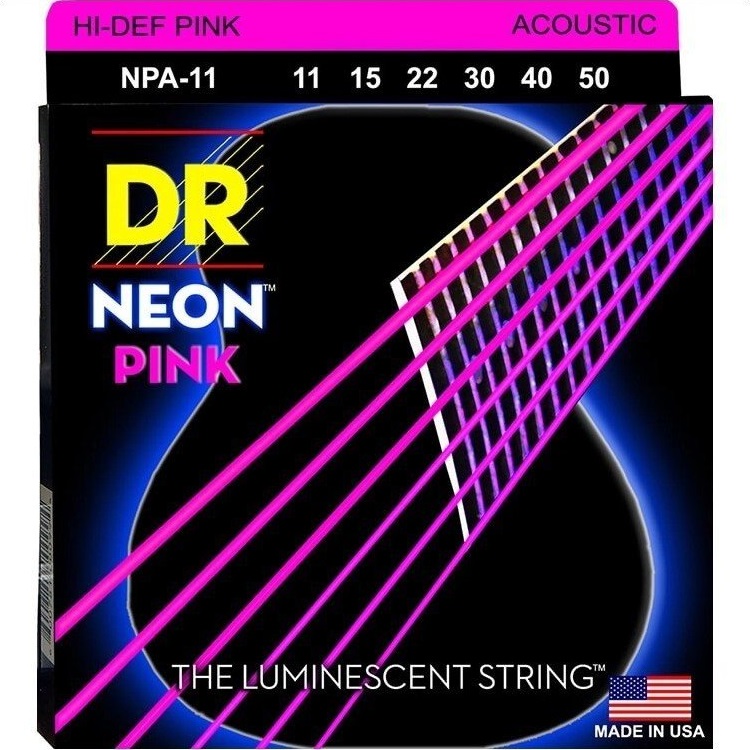 Dr NPA-11 Neon Pink struny do gitary akustycznej