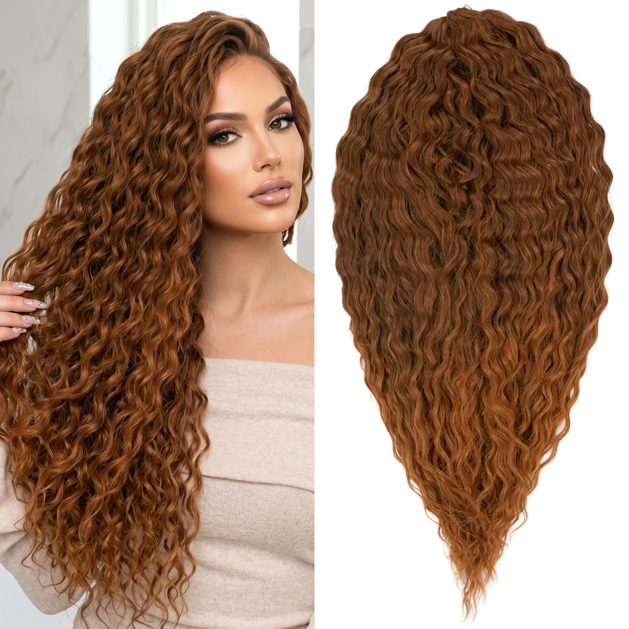 Syntetické umělé vlasy Afroloki Arielki Premium 55 cm 300 g červené ombre