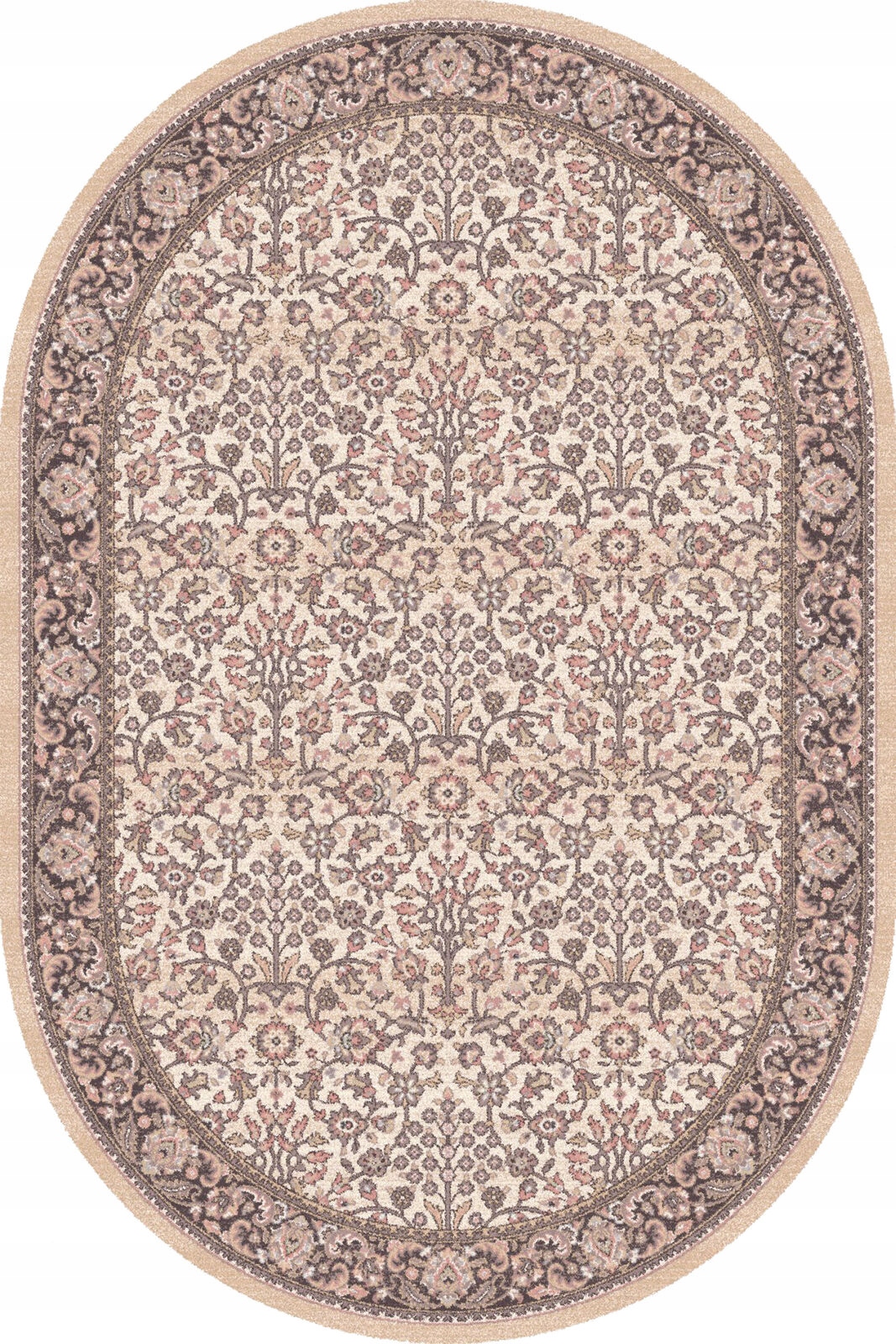 Dywan 160x240 cm kremowy do salonu 100% wełna gęsty owalny Agnella