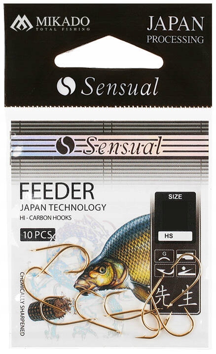 Haczyki Mikado Sensual Feeder #10 10 szt. Gold HS9109-10G