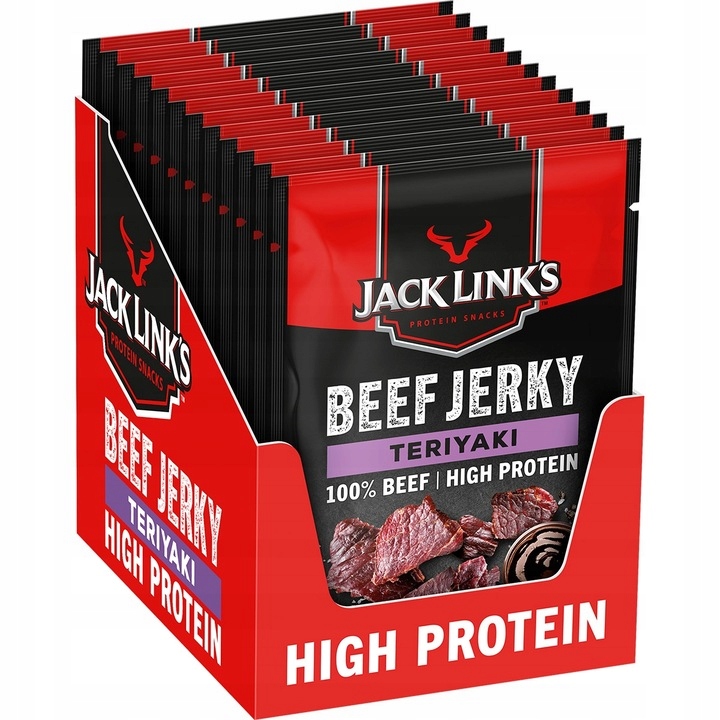Levně Sušené hovězí maso Jack Link's Beef Jerky teryiaki 12 x 25 g