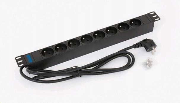 Triton 19" rozvádzač 8x230V Csn 2m, čierny RAB-PD-X01-A1