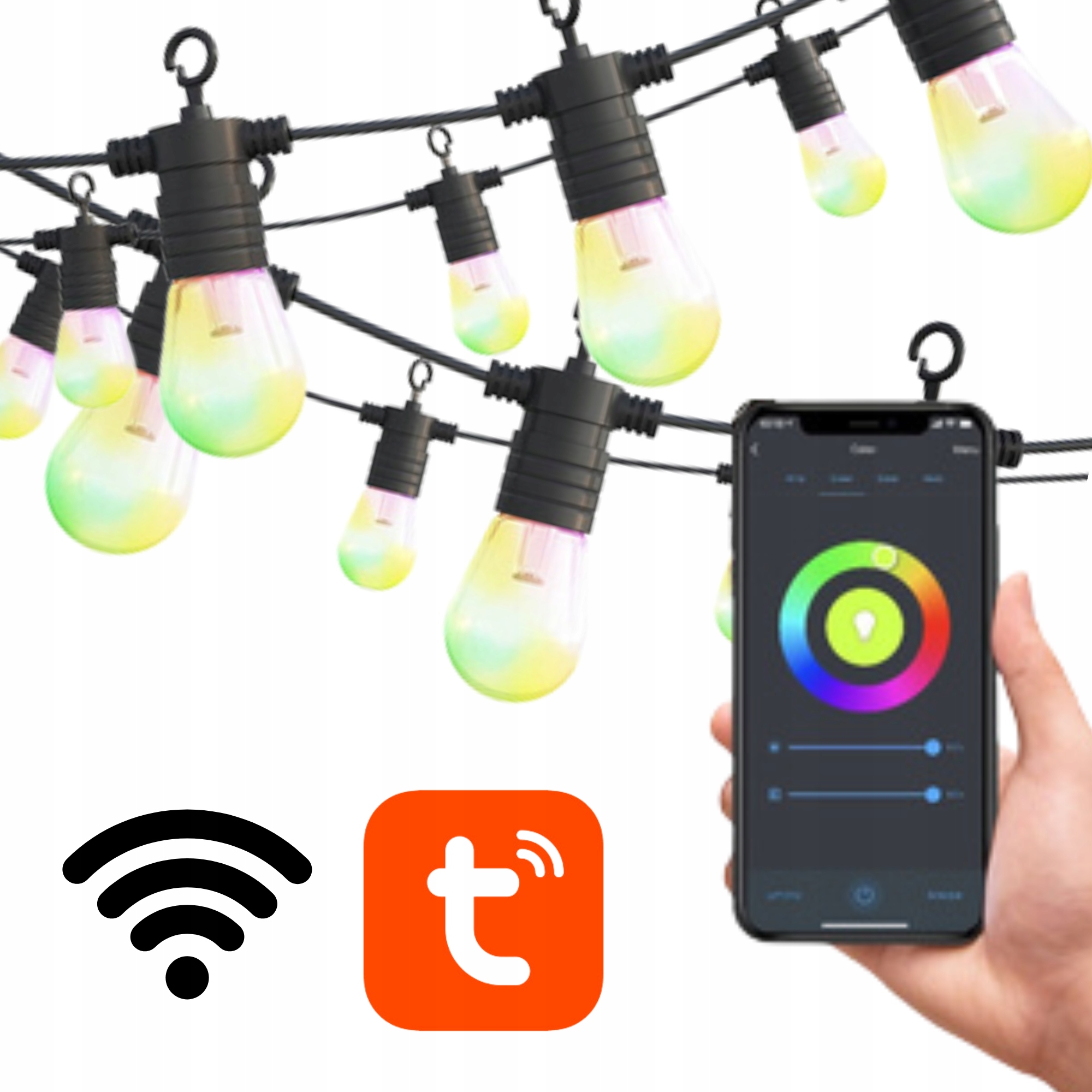 Vonkajšia Záhradná Svetelná Girlanda Led Rgb Na Okno, Wifi Lampy, Lampy
