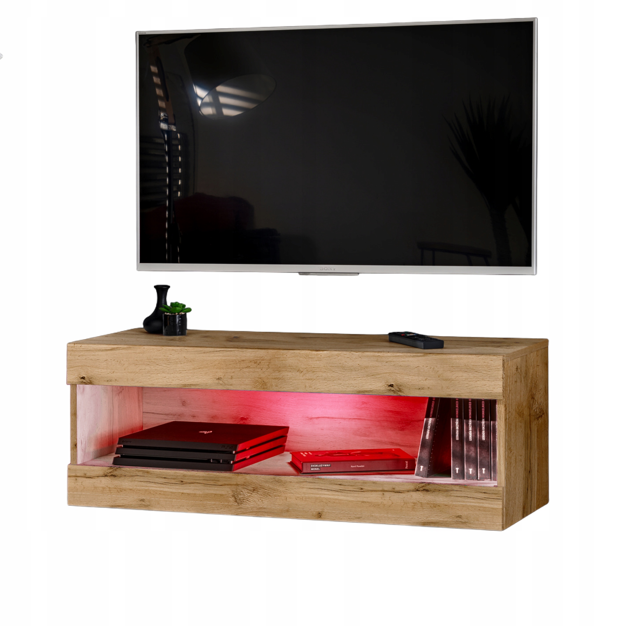 Závesná Rtv skrinka Tivoli RTV2 Dub Wotan/Dub Wotan, Led Rgb