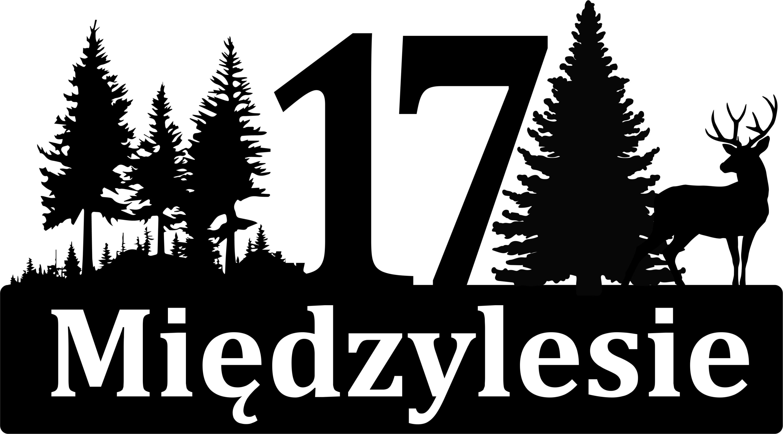 Les stromy Velká adresátka cedulka s adresou číslo domu Międzylesie 60 cm