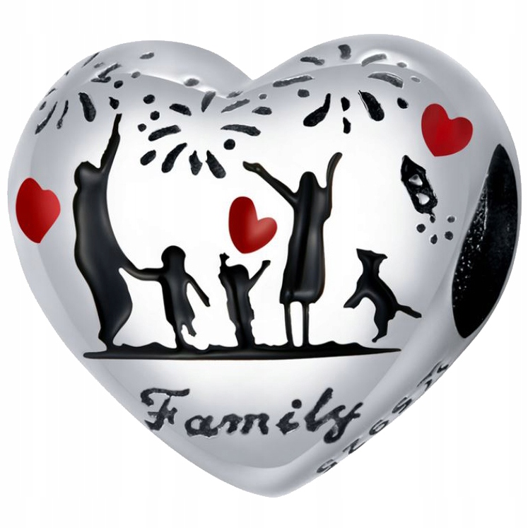 

Charms do Pandora Rodzina Serce srebro 925 koralik