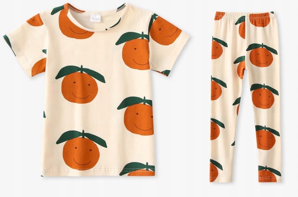 

Komplet legginsy bluzka t-shirt Pomarańcze 80-86