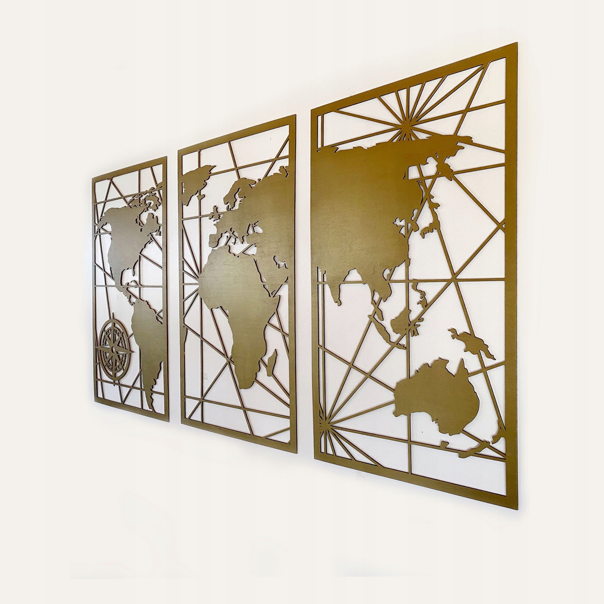 Mapa Świata na ścianę, Komplet 3 paneli Kod producenta MISSING DECOR