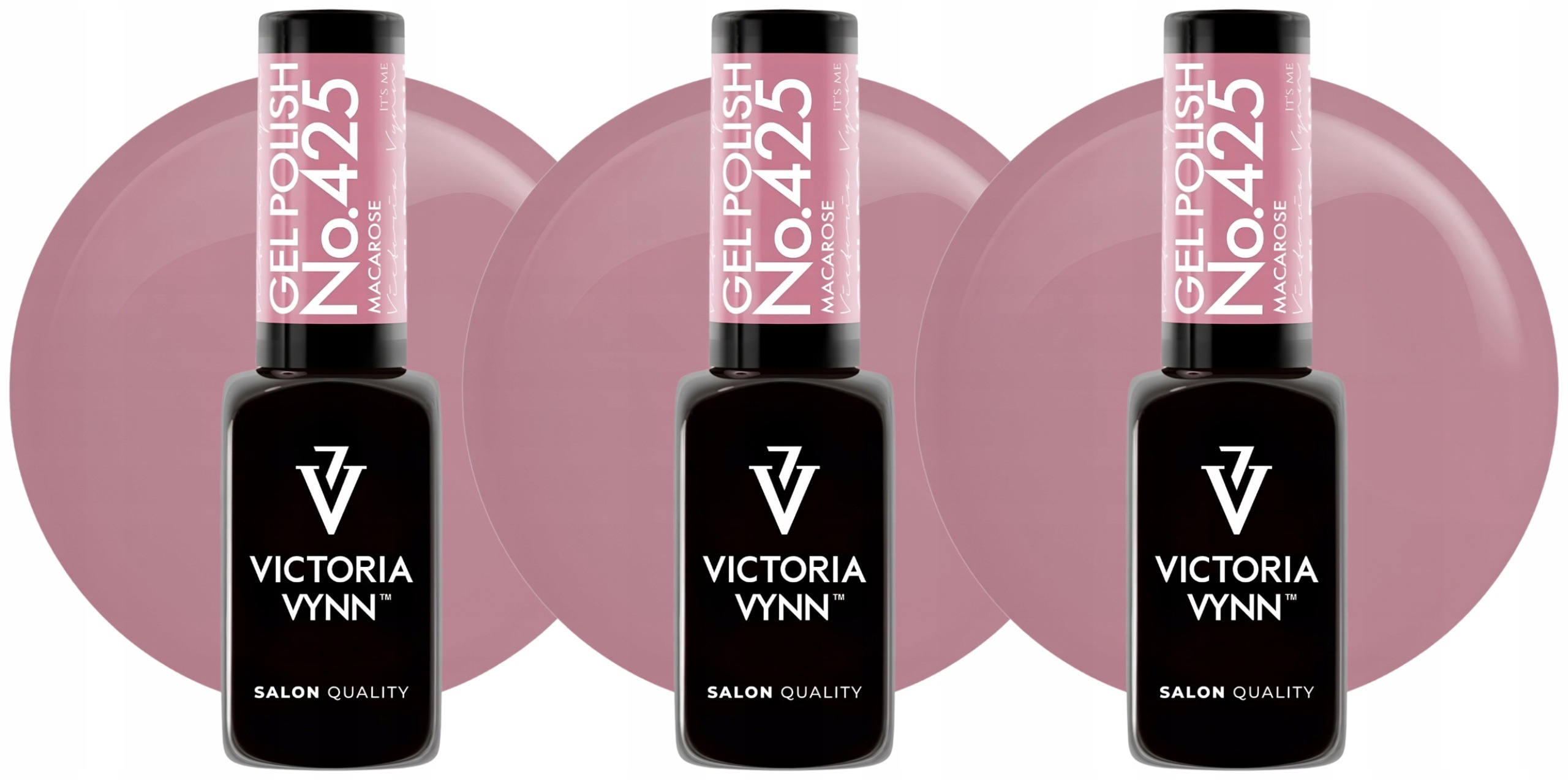 3 x Victoria Vynn Gel Polish 425 Macarose, 8 ML