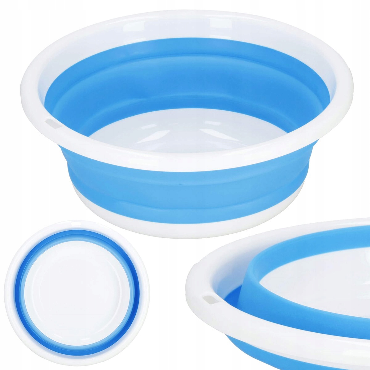 MISKA TURYSTYCZNA POJEMNIK SKŁADANA SILIKONOWA UNIWERSALNA NA PRANIE 3L Kształt okrągły