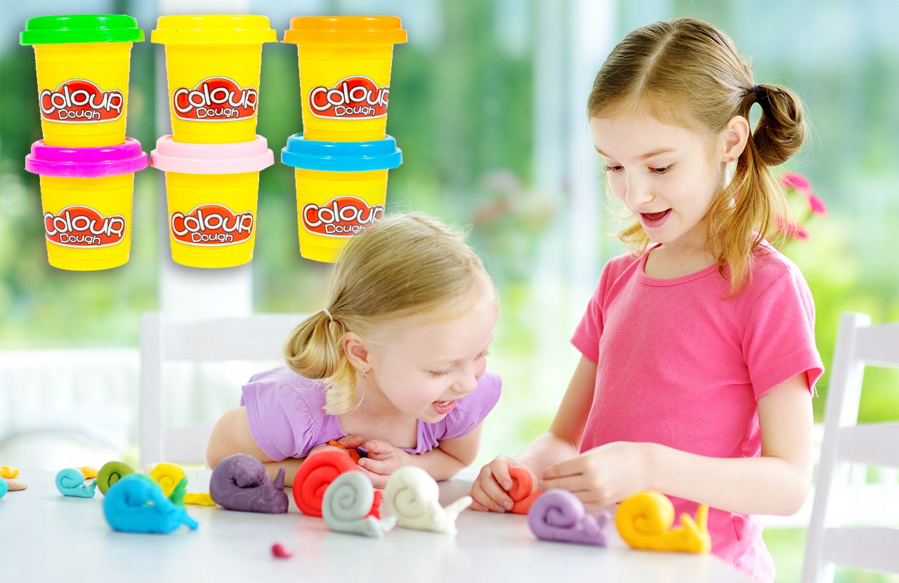MASA PLASTYCZNA CIASTOLINA KREATYWNY ZESTAW POJEMNIKÓW x 50G 6 KOLORÓW 300G Bohater / Bajka brak