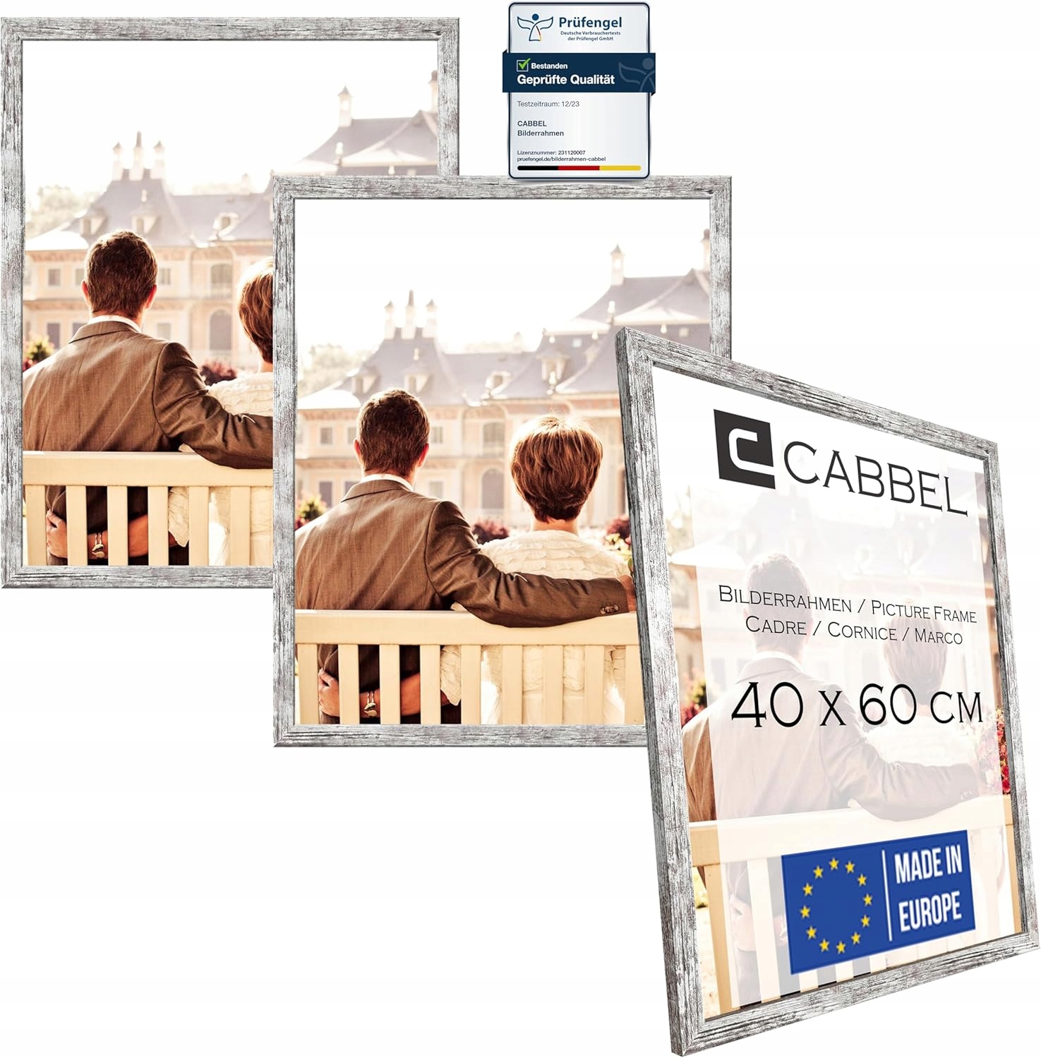 Sada 3 rámků 40x60 cm Cabbel Mdf Plexi Rámečky na fotografie Plakáty Foto