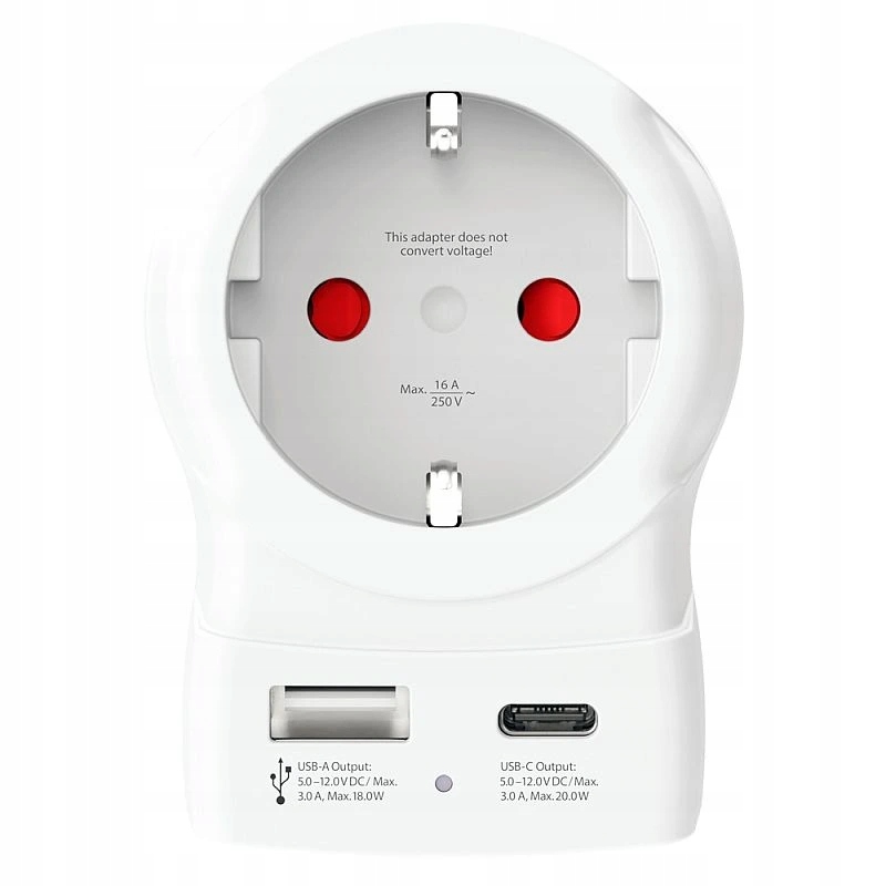 Cestovní adaptér do Velké Británie, typ G, Usb A+c 20W