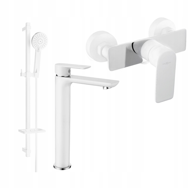 Mexen Alfa DQ40 sprchová súprava, biela/chrómová 745714DQ40-02