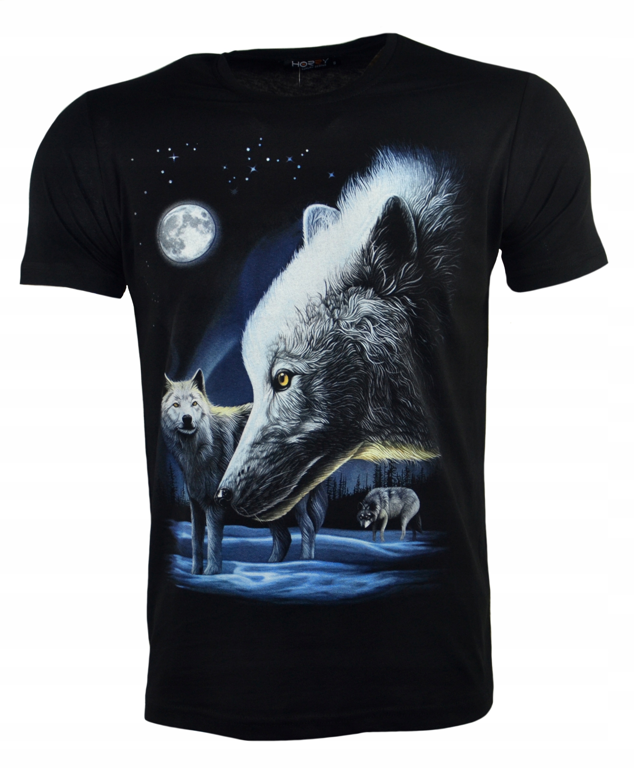 Koszulka t-shirt ŚWIECĄCA W CIEMNOŚCI wilki r.5XL