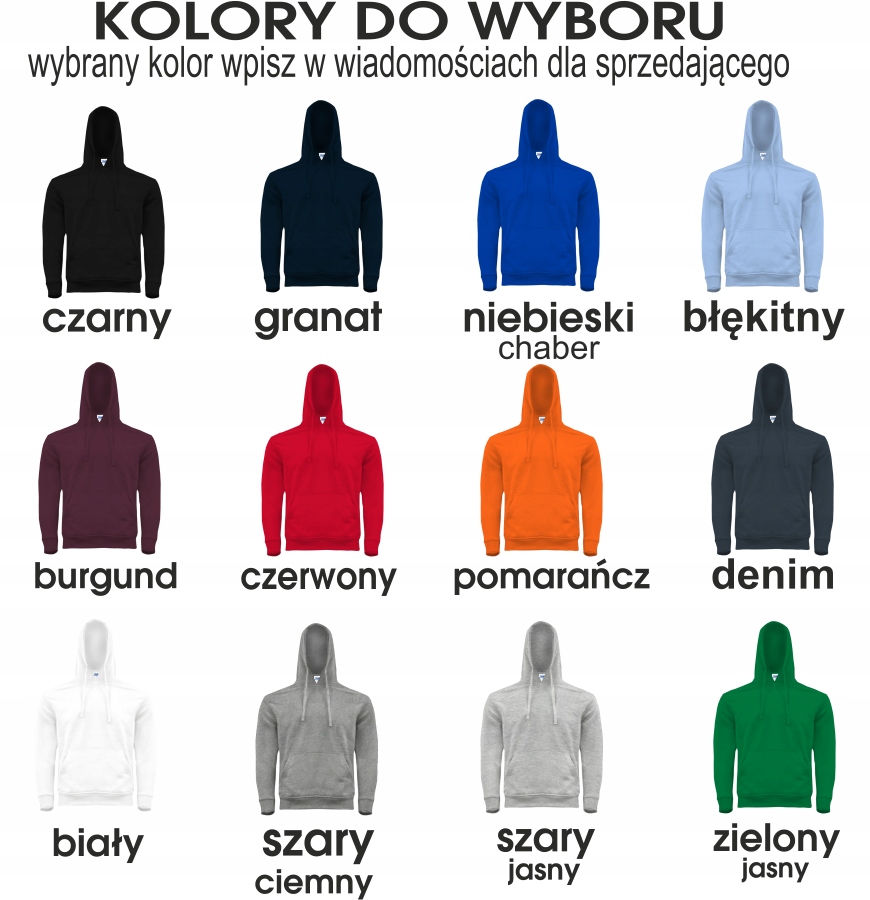 BLUZA męska z kapturem KANGURKA Z WŁASNYM NADRUKIEM napisem LOGO FIRMY XXL Marka JHK