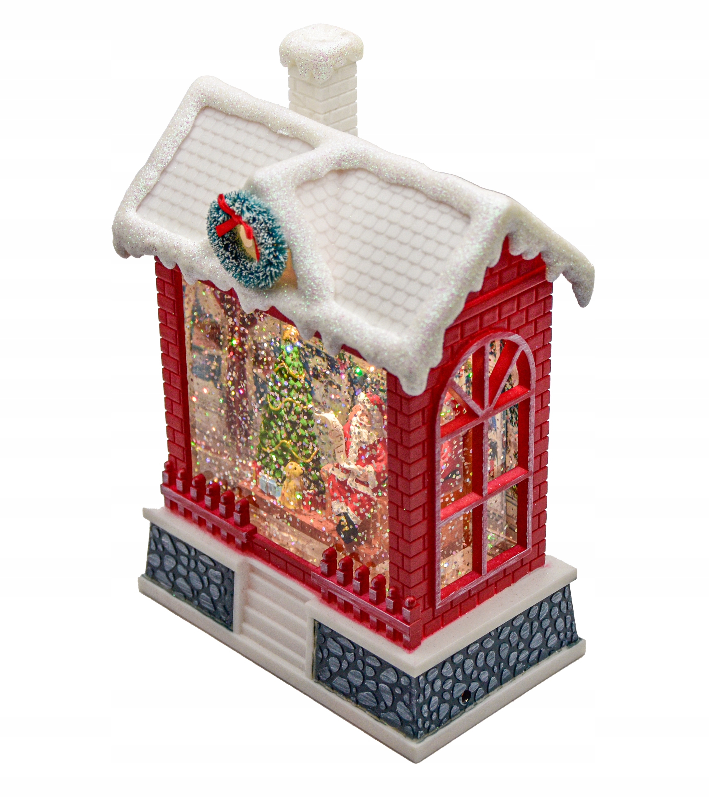 Vánoční Dekorace Lampion S Pozitivem Na Baterie Usb Dům Domeček Mikuláš