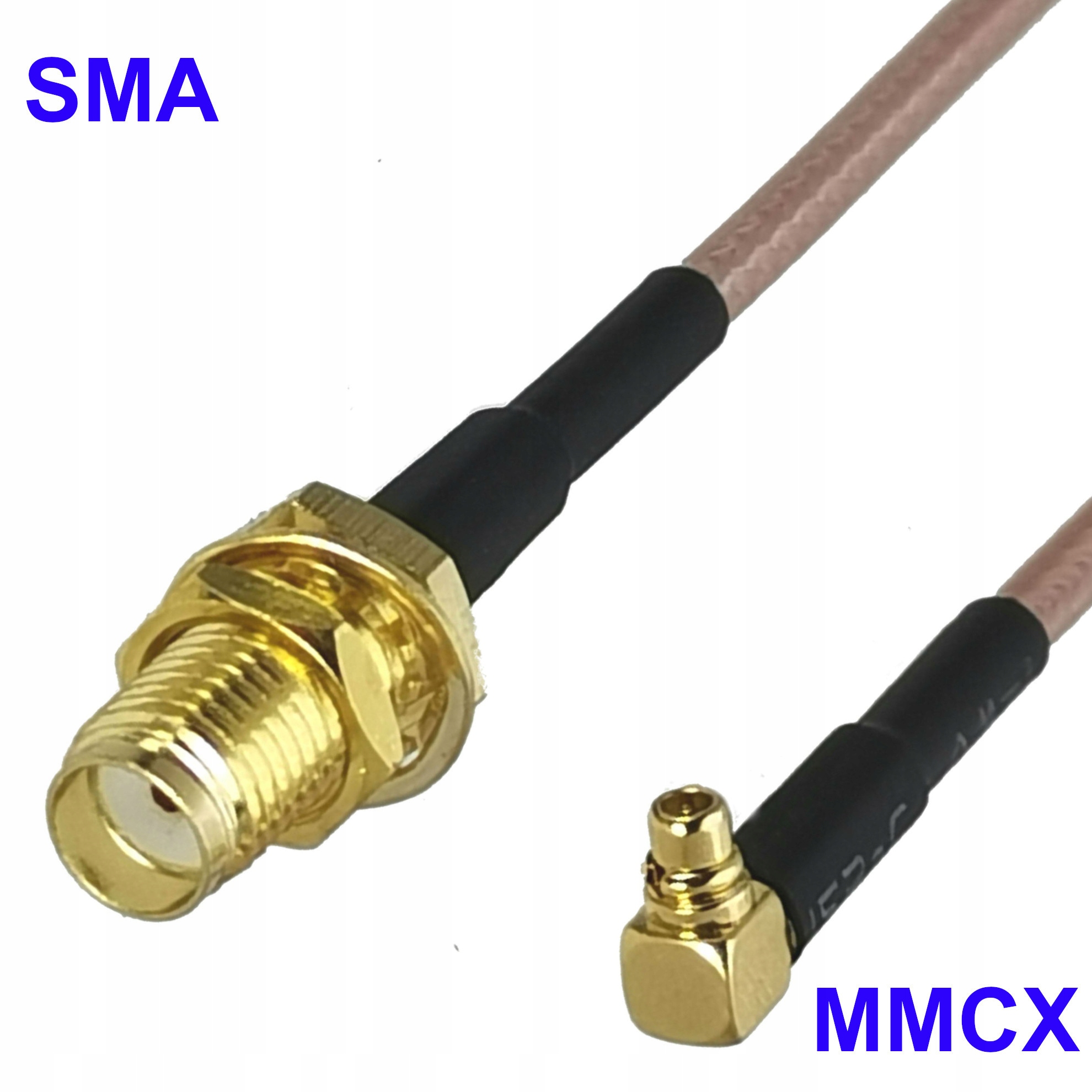 Pigtail MMCX wtyk Ra Sma gniazdo RG316 15cm