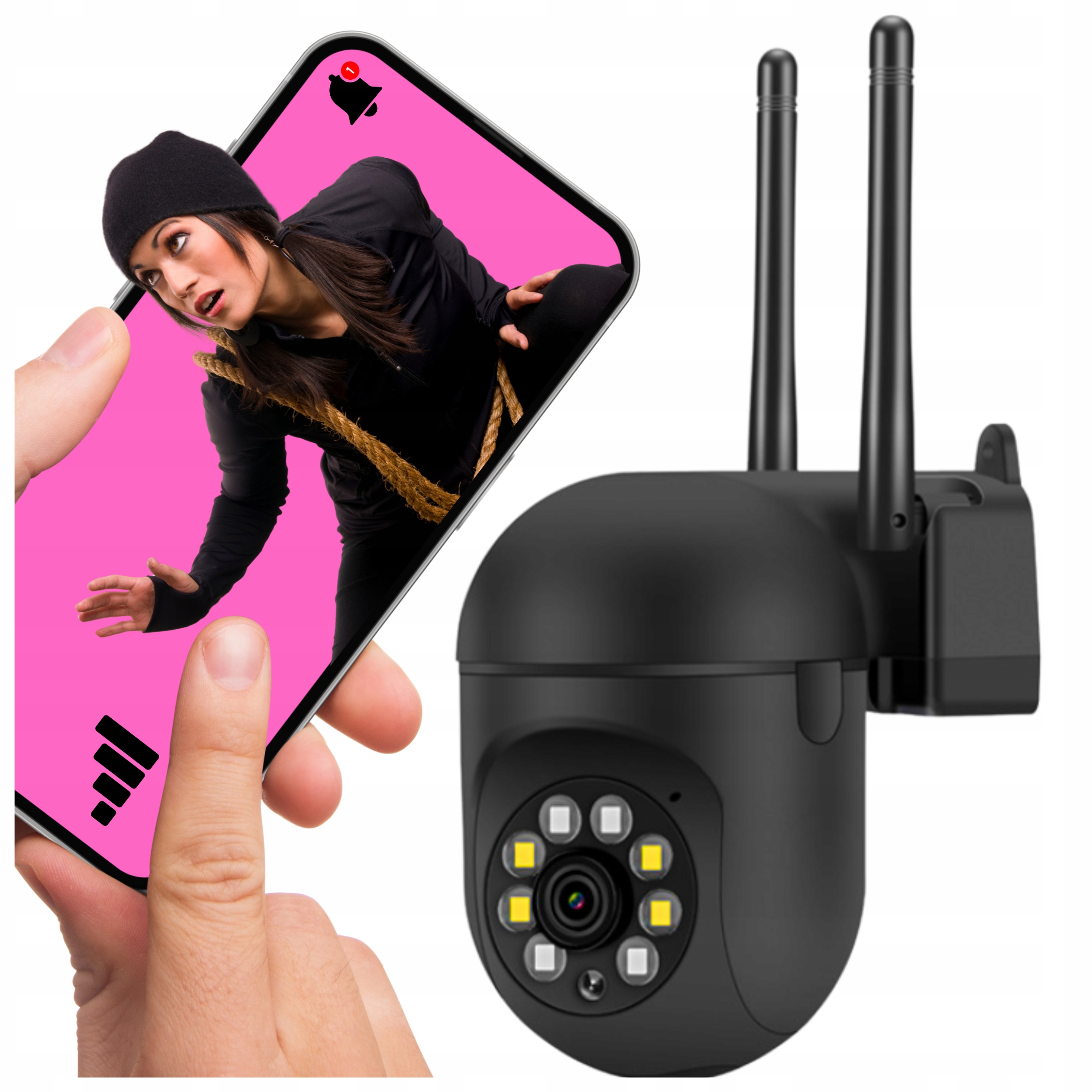 Venkovní Wifi Ip Kamera Otočná, Full Hd Detekce Pohybu, Noční Vidění