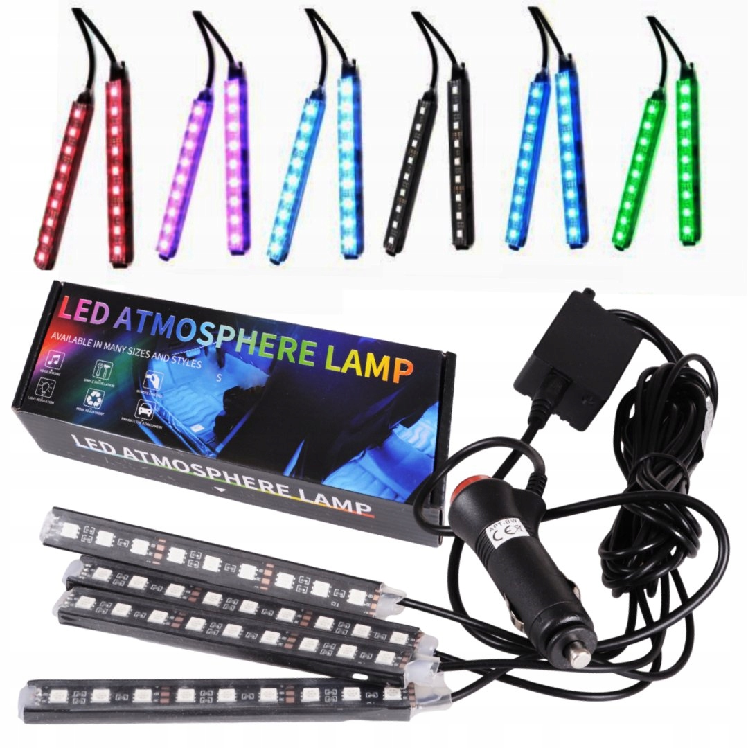 

Oświetlenie Wnętrza Auta Samochodu Led Bluetooth
