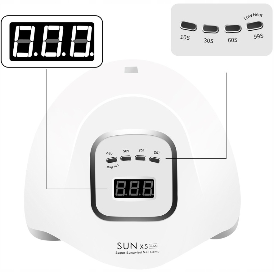 Lampa Do Paznokci Manicure Profesjonalna Mocna UV/LED SUN x5 Max 80W Biała Model SUN X5 MAX