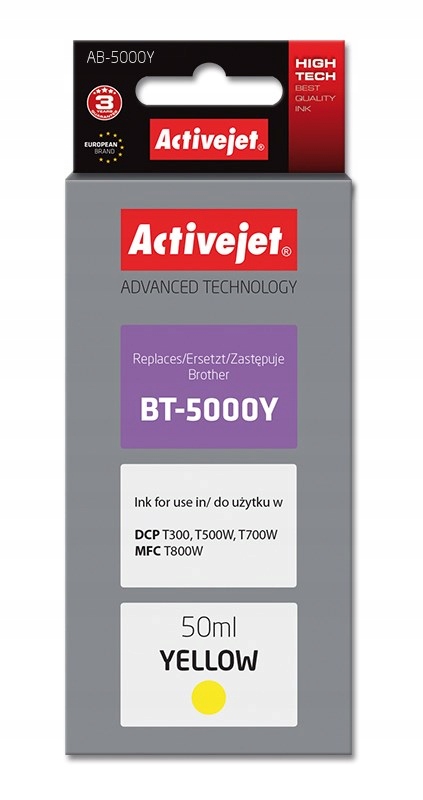 Activejet AB-5000Y Buteleczka z tuszem (zamiennik do Brother BT-5000Y; Supr