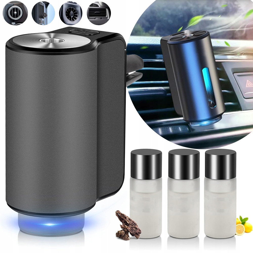 Smart Bezprzewodowy Dyfuzor Samochodowy Zapachowy Aromatyzer 3 Olejek