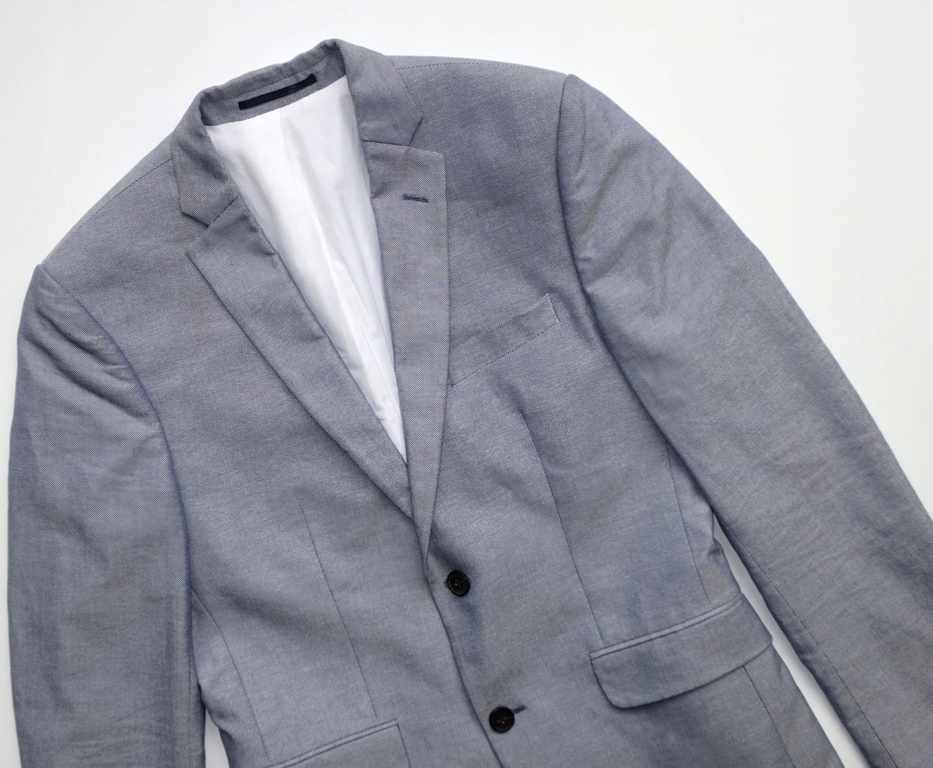 H&M 46 NIEBIESKA MARYNARKA CASUAL KLASYCZNA DOPASOWANA SPORTOWA BAWEŁNIANA Marka H&M