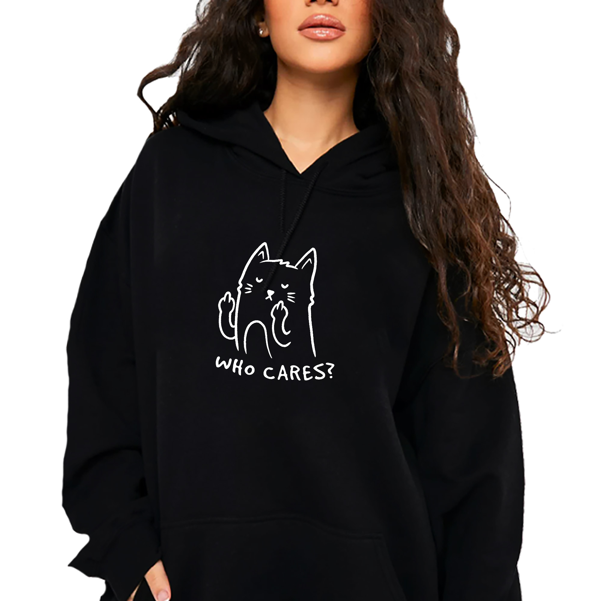 Mikina S Kapucí Módní Tik Tok Who Cares? Vel M