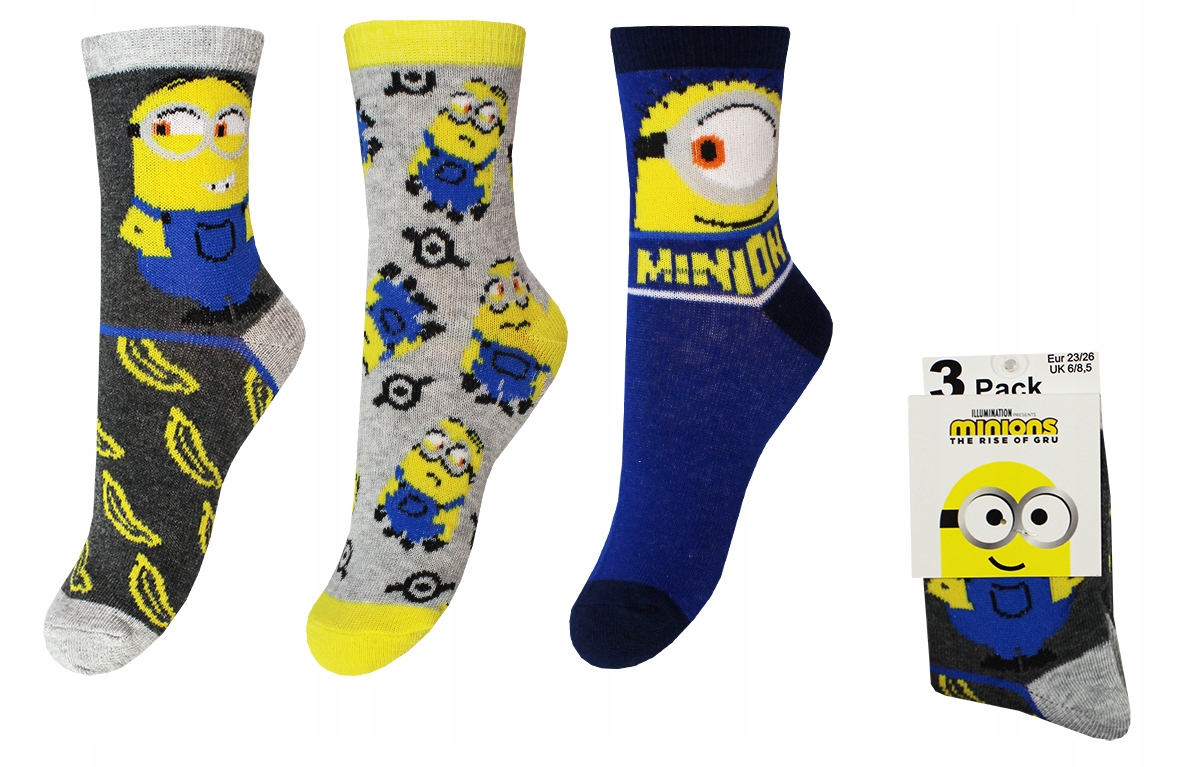 

Minionki Minions Skarpetki Dziecięce 3-PAK 23/26