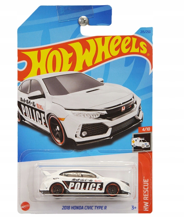 ミニカー Hot Wheels STH 2018 HONDA CIVIC typeR Hot Wheels 2018 Honda Civic Type R 4/10 2023 DŁUGA KARTA