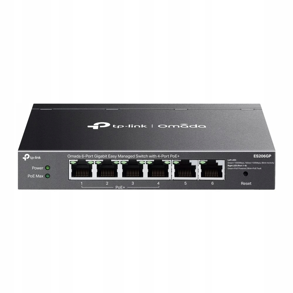 Switch TP-Link ES206GP 2x GLan, 4x GLan s PoE+, 65W, Omáda Sdn