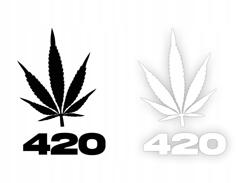 LIŚĆ KONOPNY MARIHUANA - Naklejka na samochód na auto KOLOR