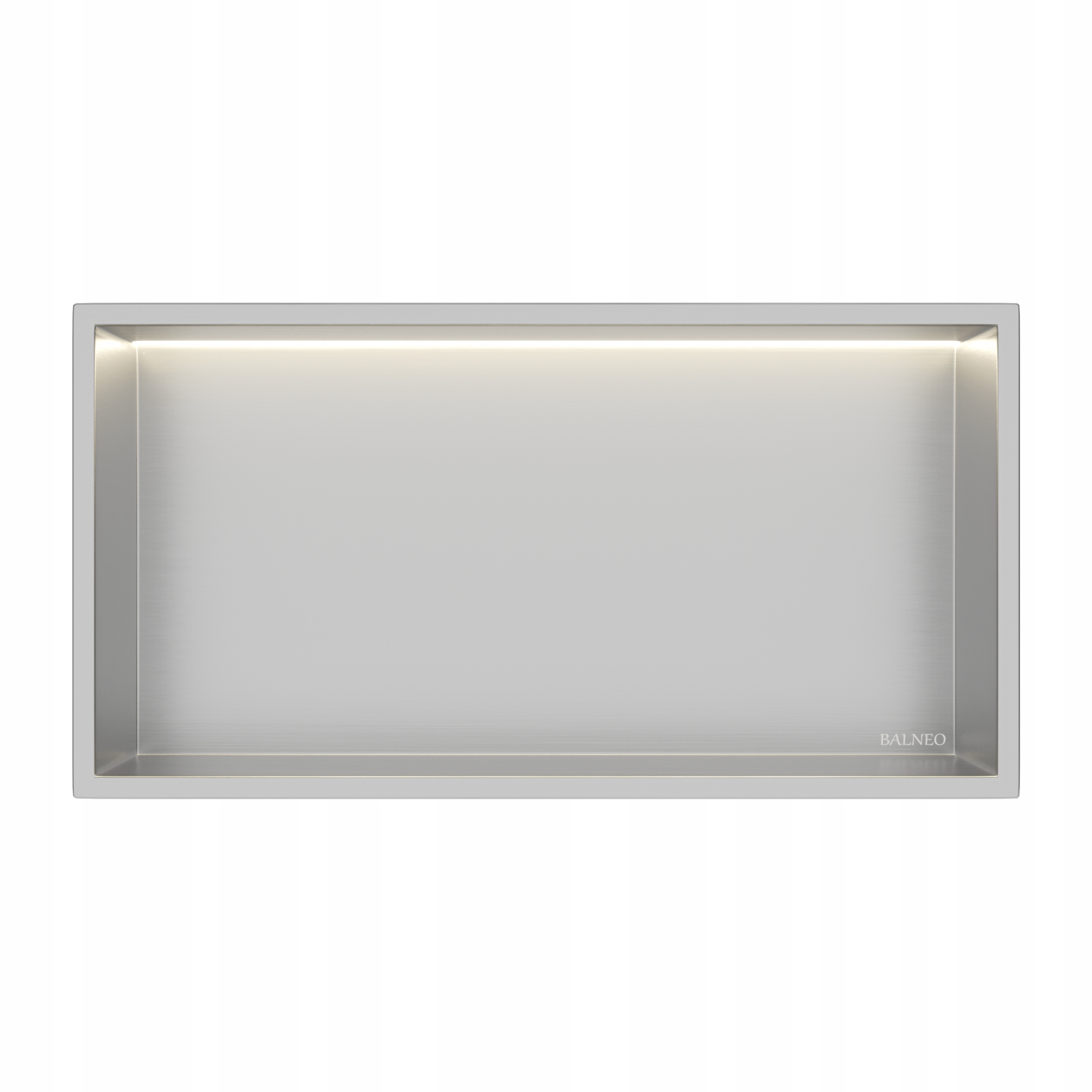 Balneo Vstavaná Polica S Led Osvetlením 30x60x10 cm Inox Wall-box One Led