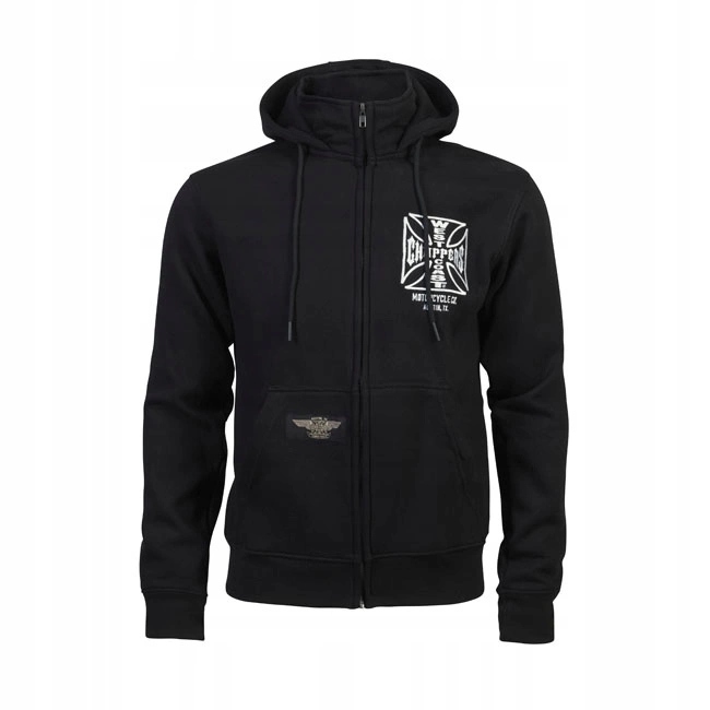 Mikina West Coast Choppers Atx Black Rozopínateľná Hrubá Biker Premium