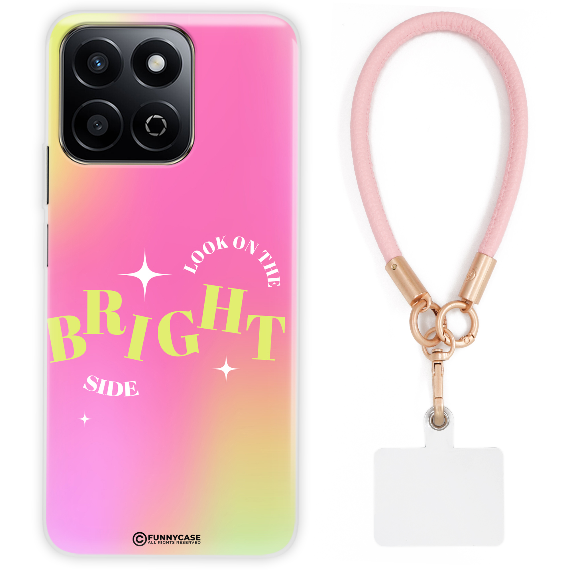 Pouzdro Pro Honor 200 Smart Case Ženské Afirmace Růžová Kožené Vodítko Vzory