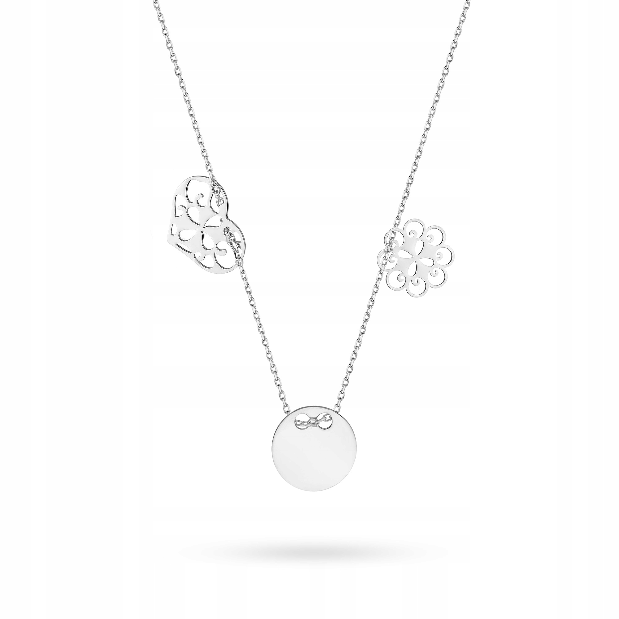 

Piękny Srebrny Naszyjnik 925 Celebrytka Zawieszki