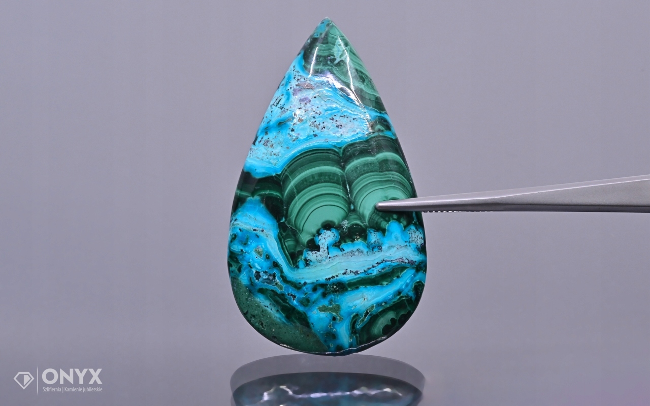 Chryzokola kabošon slza 52x30,5 mm