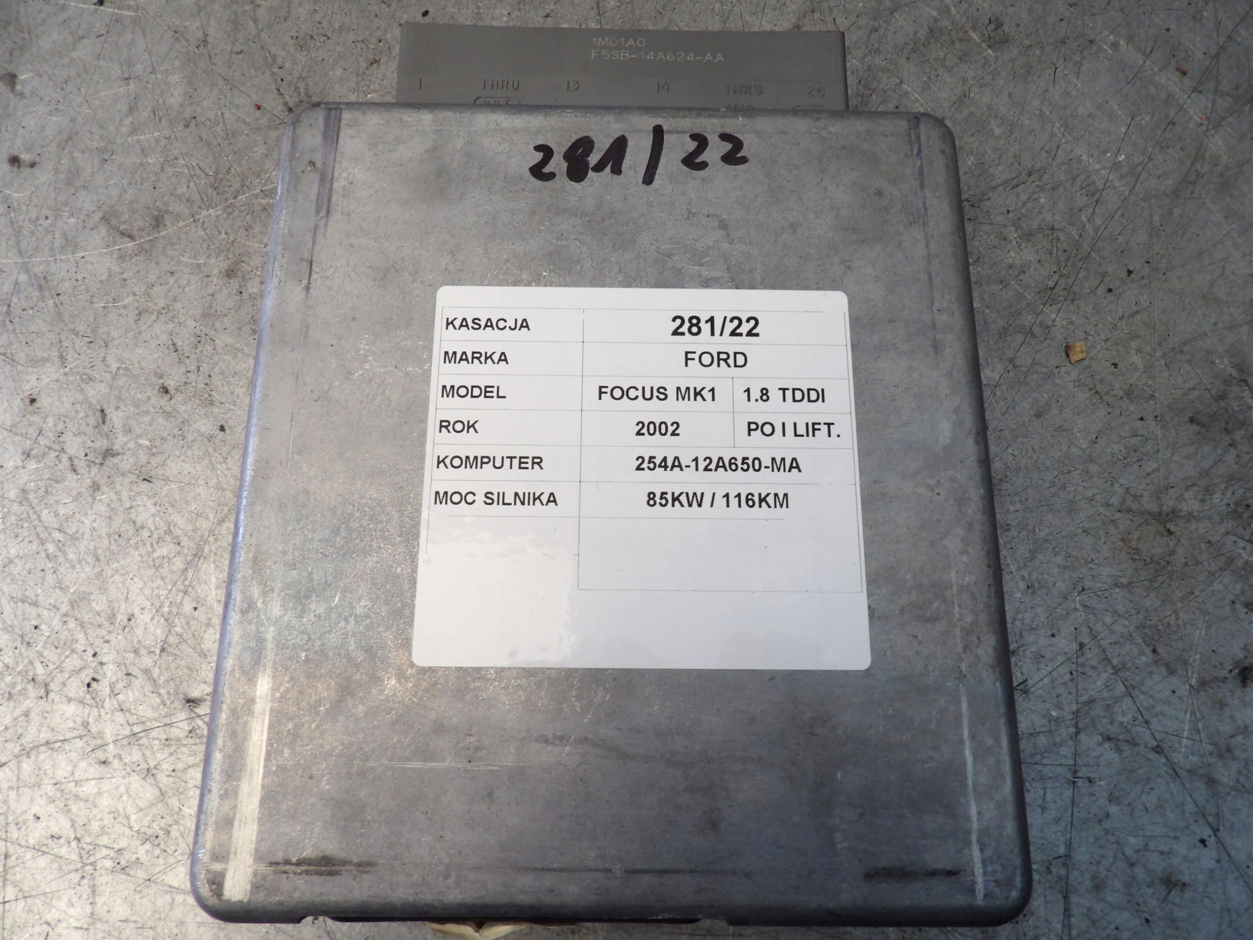 COMPUTER FORD FOCUS MK1 1,8TDDI 2S4A-12A650-MA